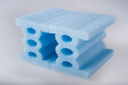 blue foam used as core support for juvenile bedding