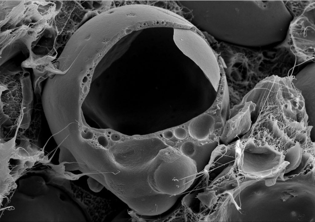 microscopic look at sytactic foam filament
